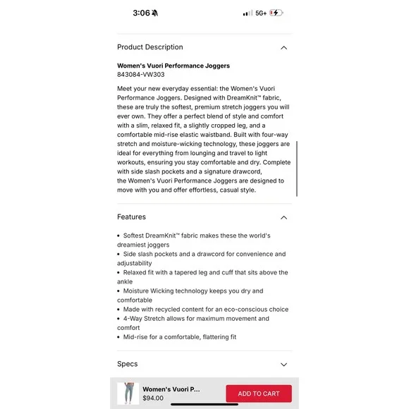 Vuori Performance Joggers Shade Heather Blue Size Small - Picture 4 of 10